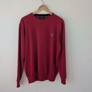 Vintage Gant Men's Red Crewneck Cotton Sweater Size XXL